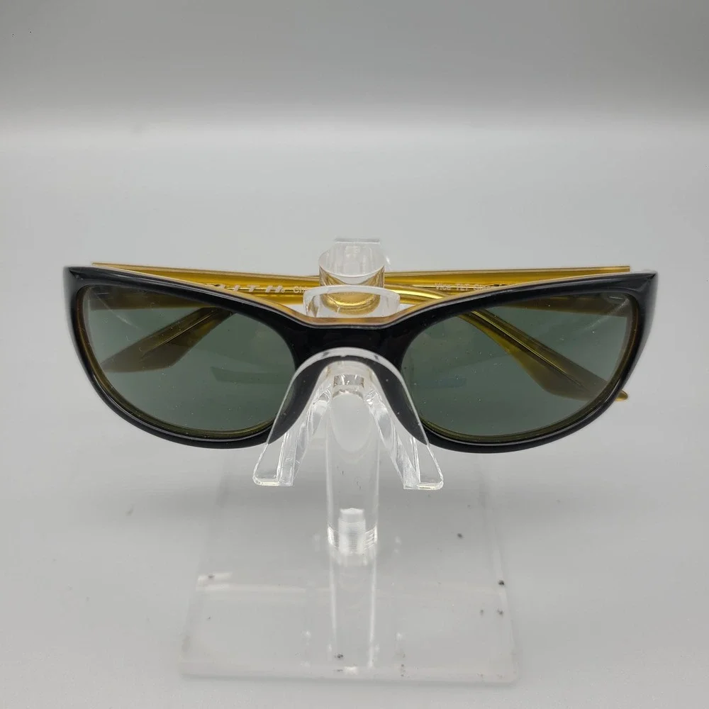 Smith Vice TLT Glass Lens Sunglasses Black Amber Yellow Wrap Around Frame